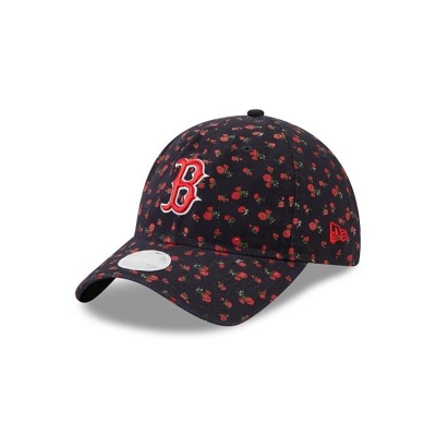 Blue Boston Red Sox Hat - New Era MLB Floral 9TWENTY Adjustable Caps USA3860742